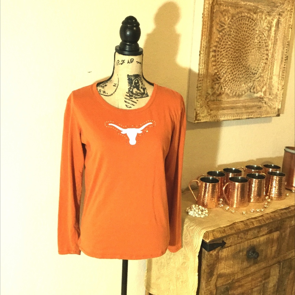 Rhinestone UT Longhorn Tee L